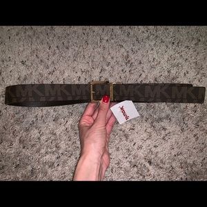 Michael Kors brown monogram reversible belt